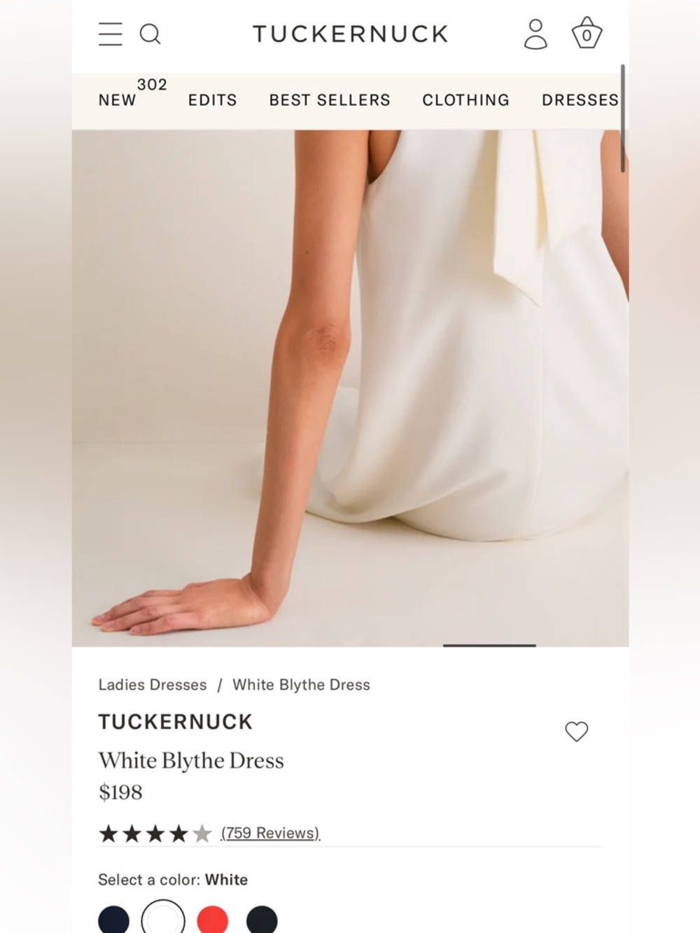 Tuckernuck White Strapless Blythe Dress with Bow Detail